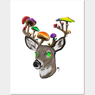 Trippy deer Posters and Art